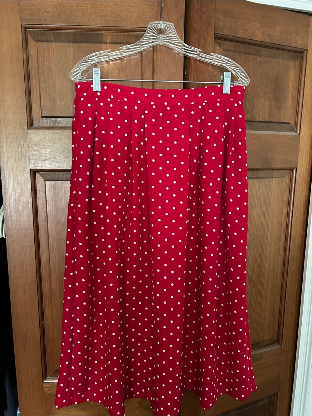 Sag Harbor Red A-Line Skirt with White Polka Dots